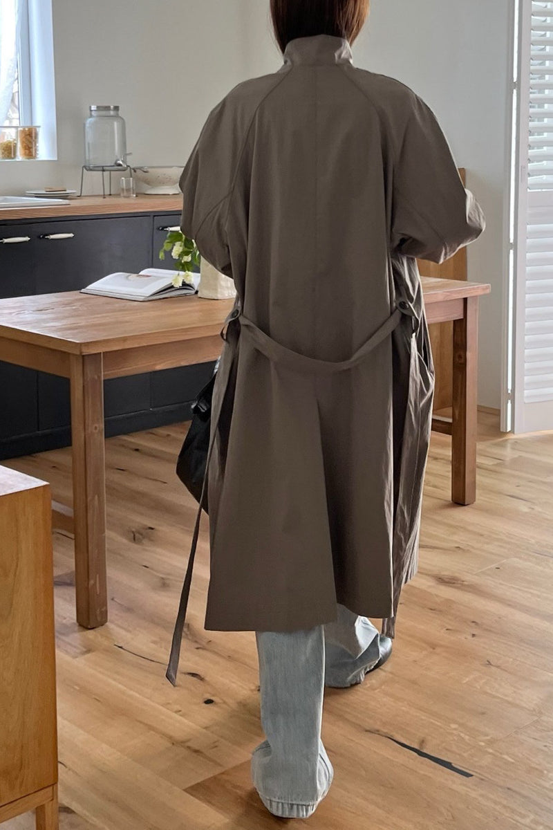 Modern High Collar Trench