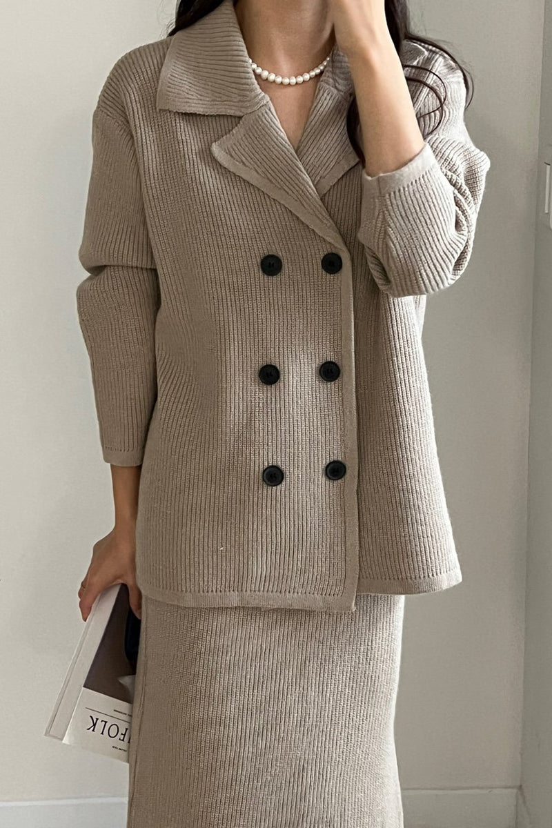 Double Button Knit Set