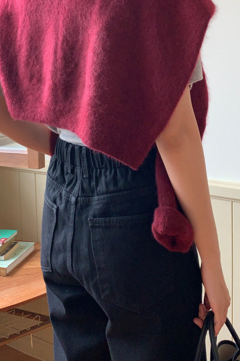 Warm Straight Black Jean