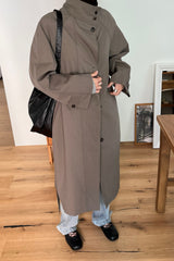 Modern High Collar Trench