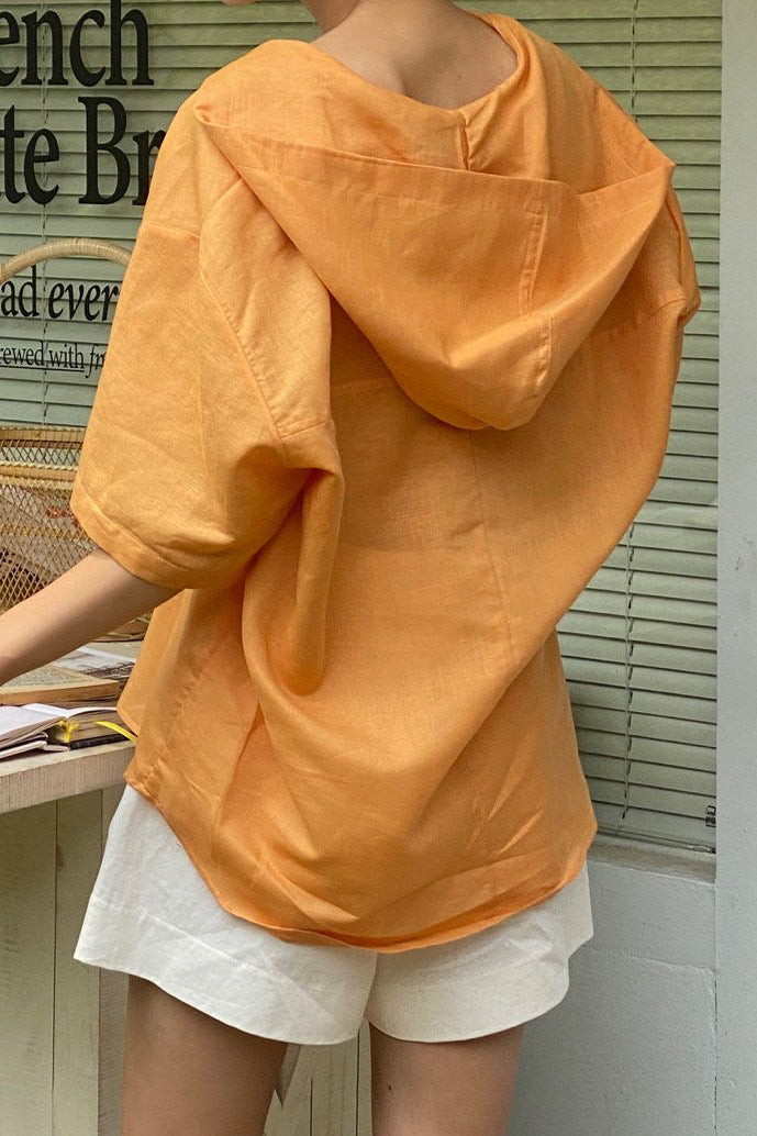 Hoodie Linen Blouse
