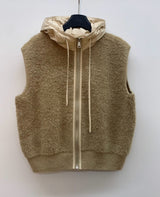 Boucle Hood Zip-Up Vest