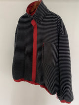 Reversible Stand Collar Jacket in Red, women's reversible stand collar jacket