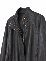 Leather Blouson Jacket, women's faux leather blouson jacket