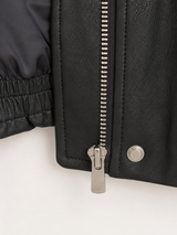 Leather Blouson Jacket, women's faux leather blouson jacket