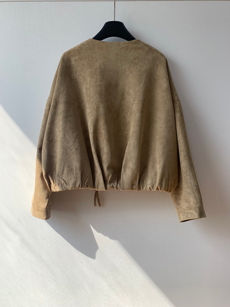 Suede Blouson Jacket