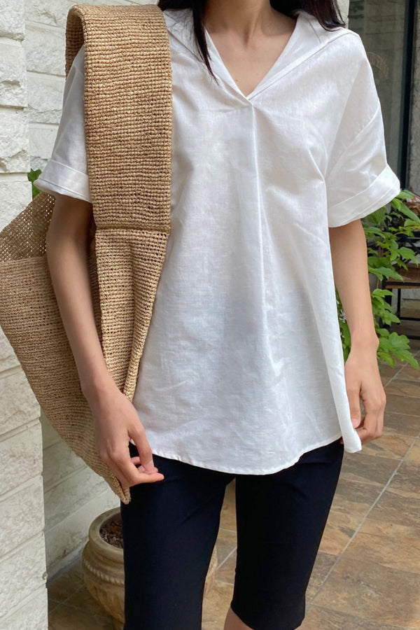 Hoodie Linen Blouse