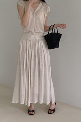 Summer Cardigan Pleat Set