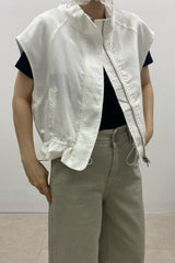 Linen Zip Vest Jacket