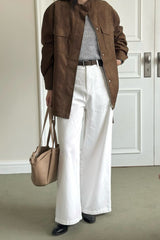 Classic Belted Wide Pants (Belt included)