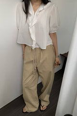 Pintuck Ruffle Blouse