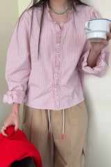 Frill Stripe Blouse