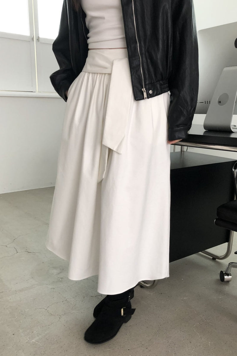 Waist Tie A-Line Skirt