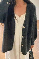 One Pocket Wool Cardigan