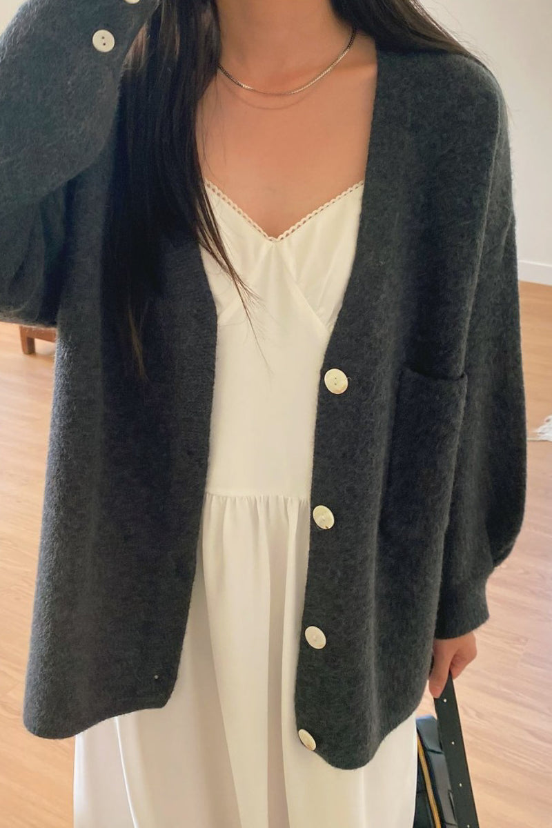 One Pocket Wool Cardigan