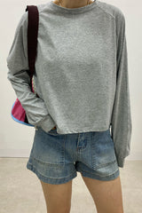 Casual Raglan Crop Tee