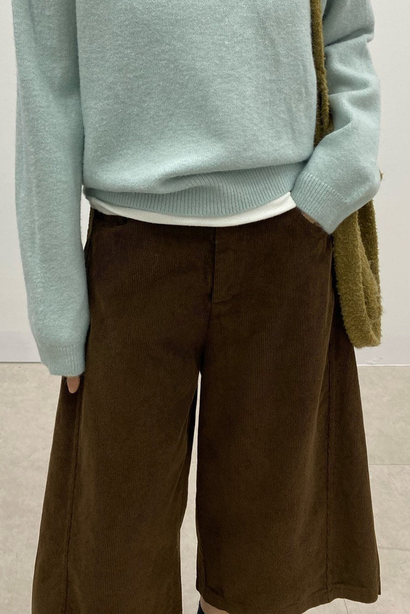 Crop Corduroy Banded Pants