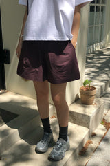 Curved Pocket Cotton Shorts