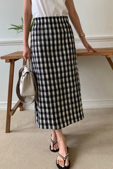 Crinkle Gingham Skirt