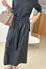 Stitch Leather Skirt