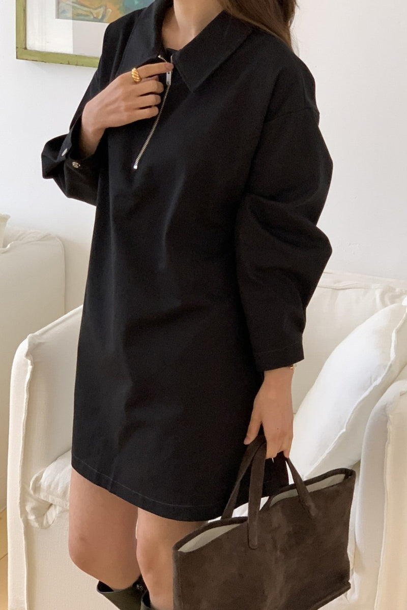 Modern Half-Zip Mini Dress