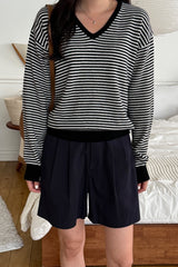 Stripe V-Neck Knit