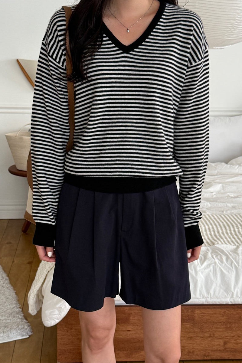 Stripe V-Neck Knit