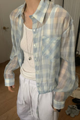Sheer Gingham Blouse