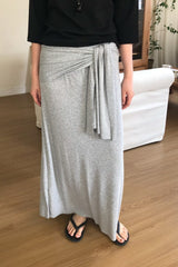 Waist Tie Jersey Skirt