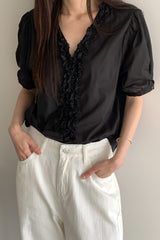 Puff Sleeve Frill Blouse
