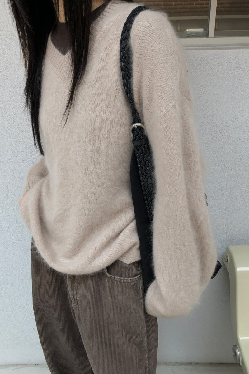 Premium Brushed V-neck Knit