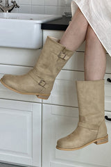 Suede Buckle Boot