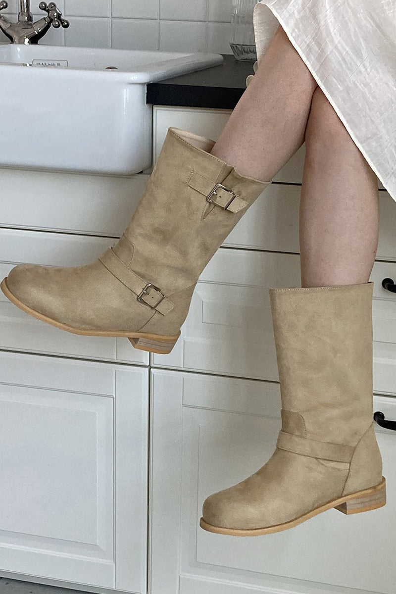 Suede Buckle Boot