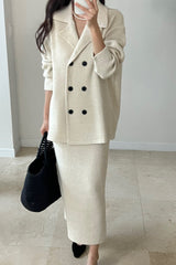 Double Button Knit Set