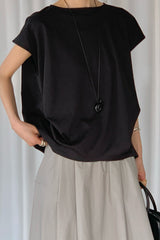 Back Pleat French Sleeve Tee