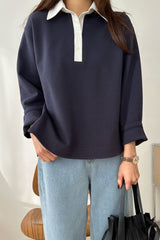 Contrast Collar Sweatshirt