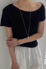 Asymmetric Off-Shoulder Knit Top