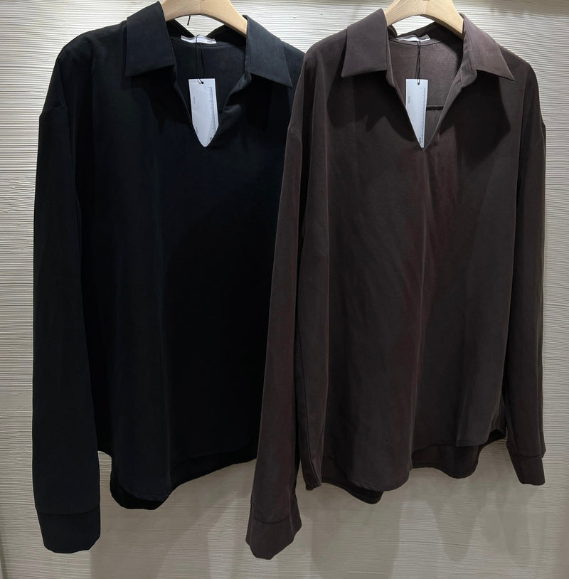 Collared Cupro Blouse