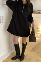 Modern Half-Zip Mini Dress