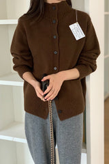 Superfine Wool Button Cardigan