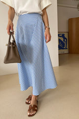Gingham Side-Twist Maxi
