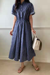 Breezy Stripe Pintuck Dress