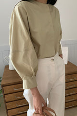 No Collar Volume Shirt