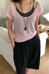 Built-In Inner Scoop Knit Top