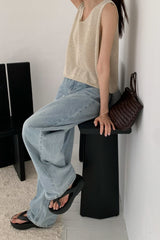 Reversible V-Neck Sleeveless Knit