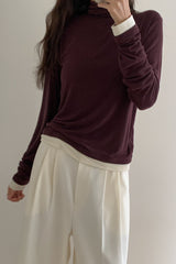 Wool Cont Turtleneck Tee