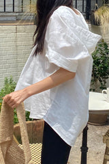 Hoodie Linen Blouse