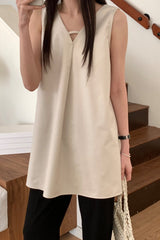 Minimal V-Neck A-Line Tunic