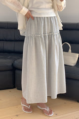 Two-Tier Check Maxi