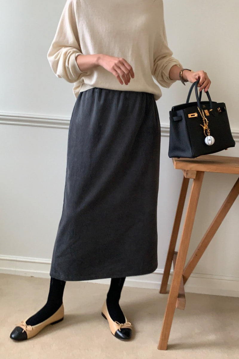 Corduroy H-line Skirt